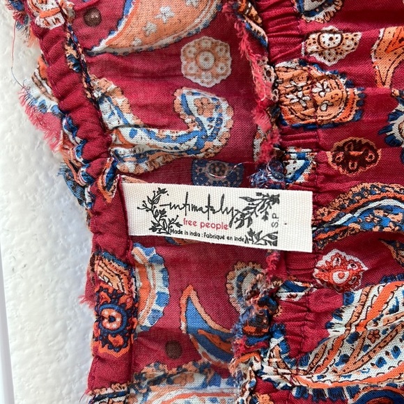 Free People boho red sundown paisley print bodysuit intimately valentine - Picture 15 of 16